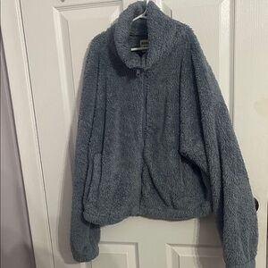 Sunday Best Plush Zip Jacket in Light Gray